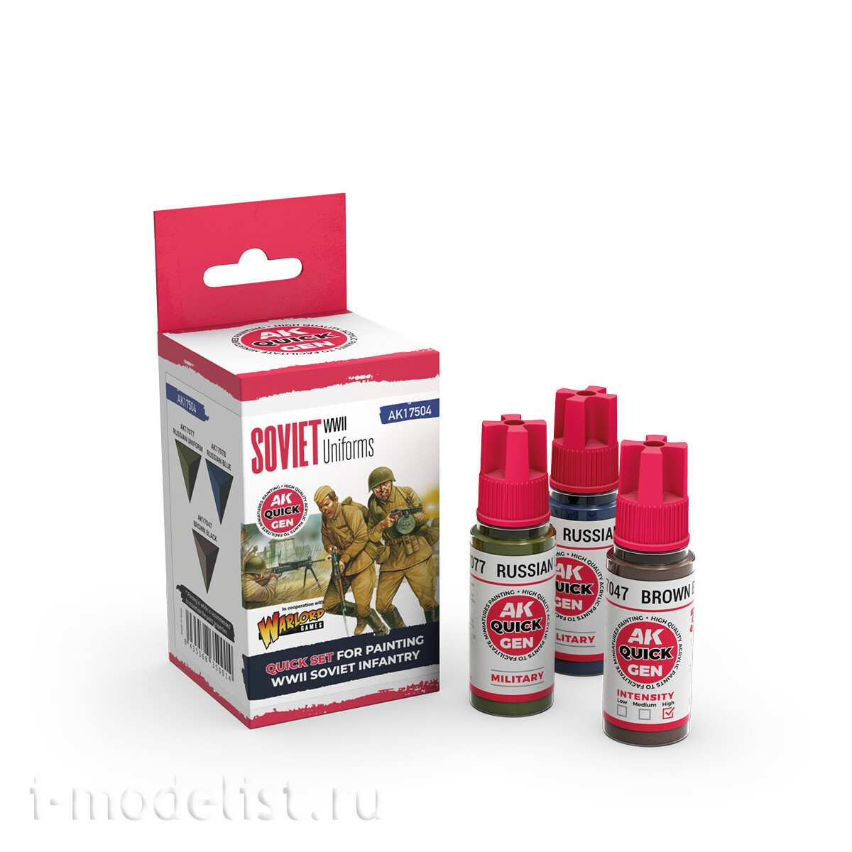 AK17504 AK Interactive Набор красок QUICK GEN - Советская униформа Второй мировой / SOVIET WWII UNIFORMS – QUICK GEN SET