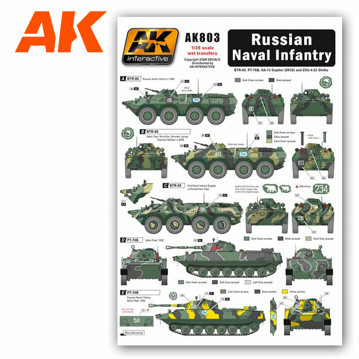 AK803 AK Interactive Russian Naval Infantry (decal for Russian marine equipment)