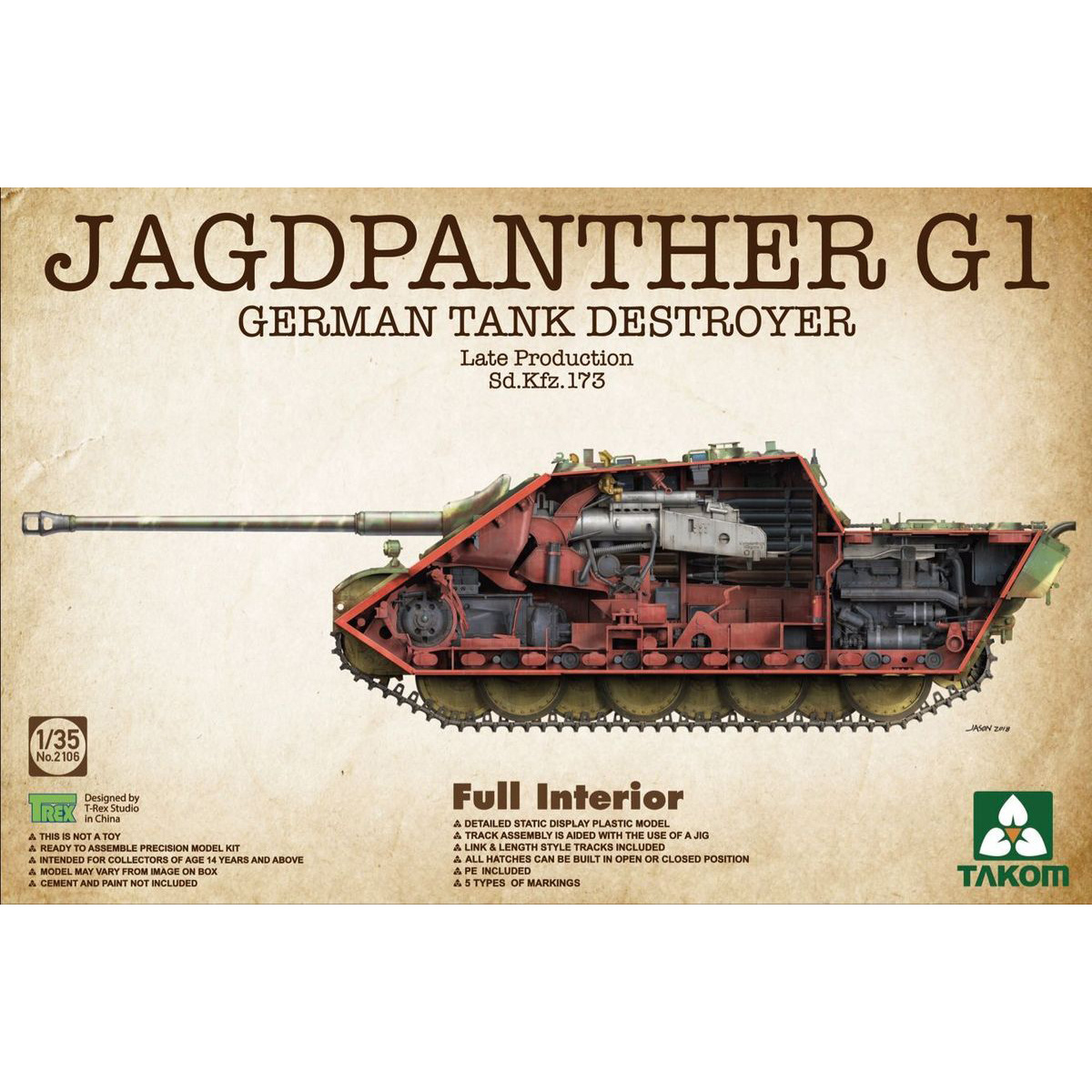 2106 Takom 1/35 Jagdpanther G1 Late Production Sd.Kfz.173