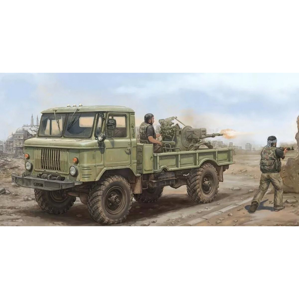 01017 Trumpeter 1/35 Russian Light Truck with ZU-23-2