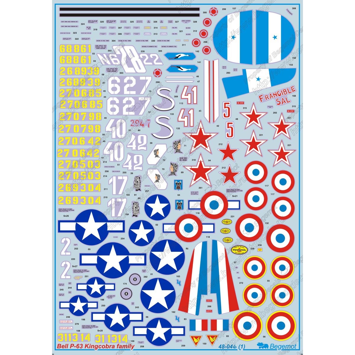 48046 Begemot 1/48 Decal Bell P-63 Kingcobra 