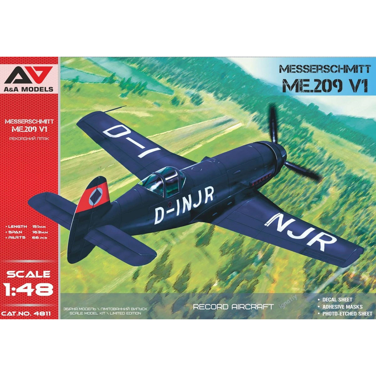 4811 A&A Models 1/48 Messerschmitt Me 209 V1 Aircraft