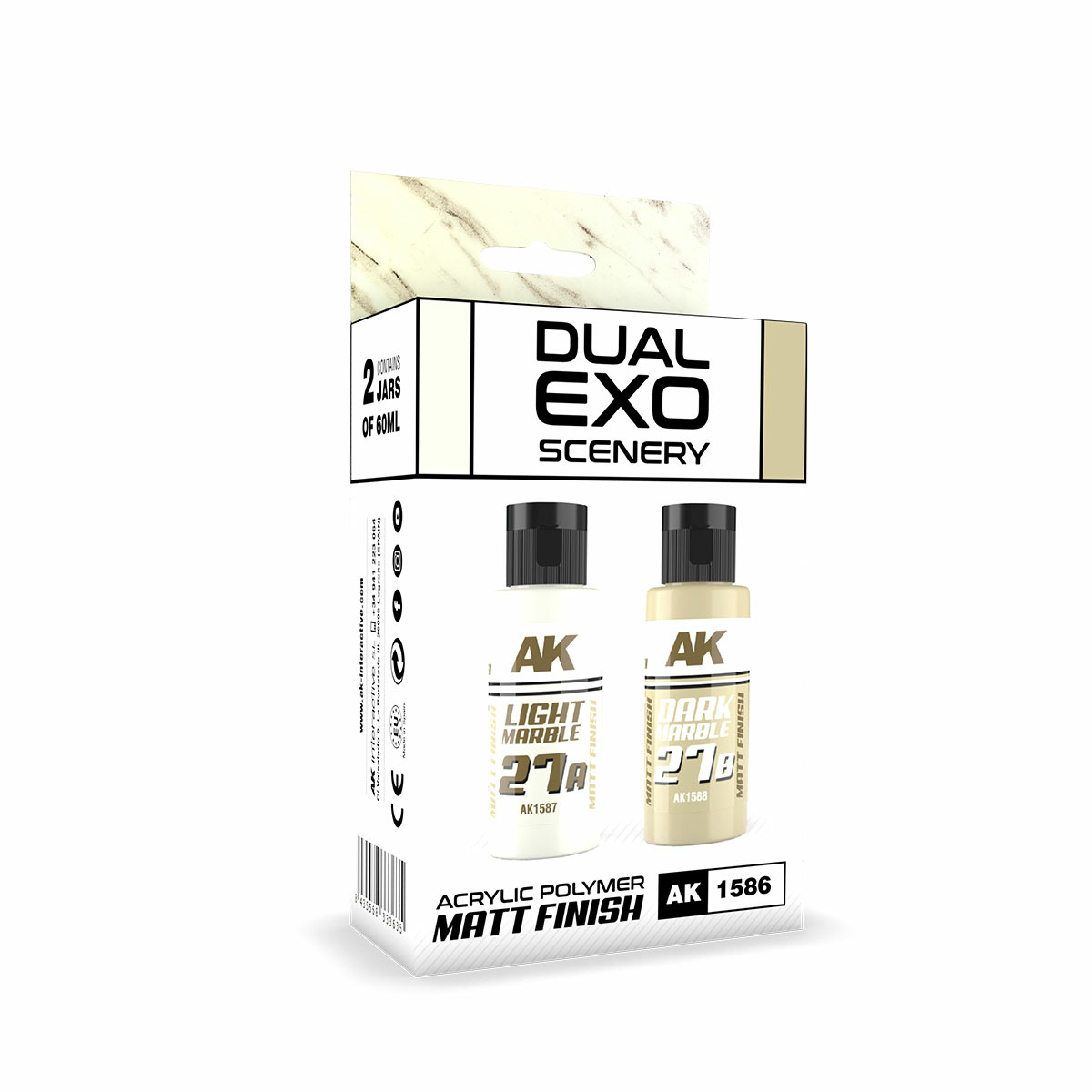 AK1586 AK Interactive Paint Set Dual Exo - 27A Light Marble & 27B Dark Marble