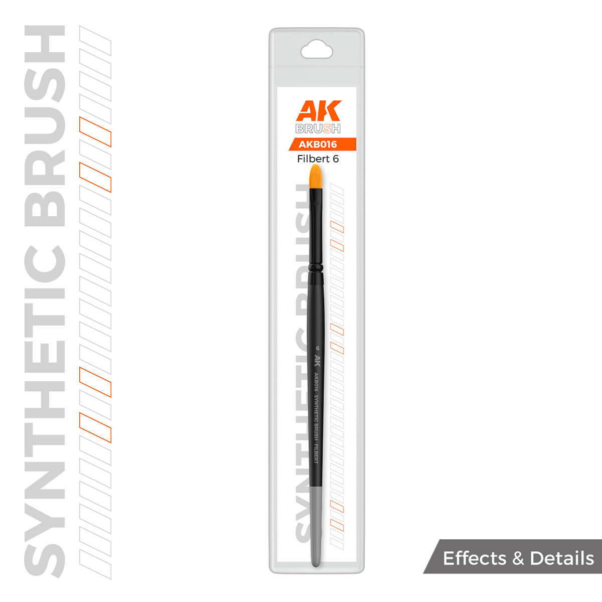 AKB016 AK Interactive Синтетическая кисть - Фундук 6 / AK SYNTHETIC BRUSH – FILBERT 6