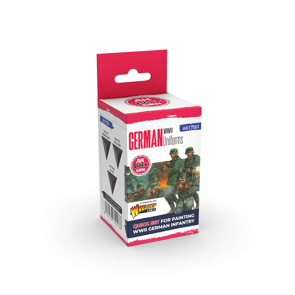 AK17501 AK Interactive Набор красок QUICK GEN - Notмецкая униформа Второй мировой / GERMAN WWII UNIFORMS – QUICK GEN SET