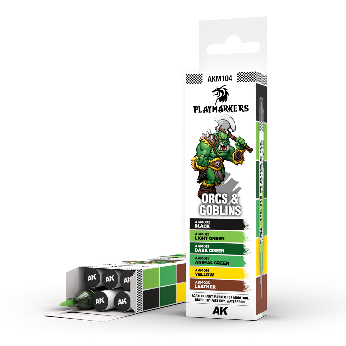 AKM104 AK Interactive Набор акриловых маркеров PLAYMARKER - Орки и гоблины / ORCS & GOBLINS – PLAYMARKER SET