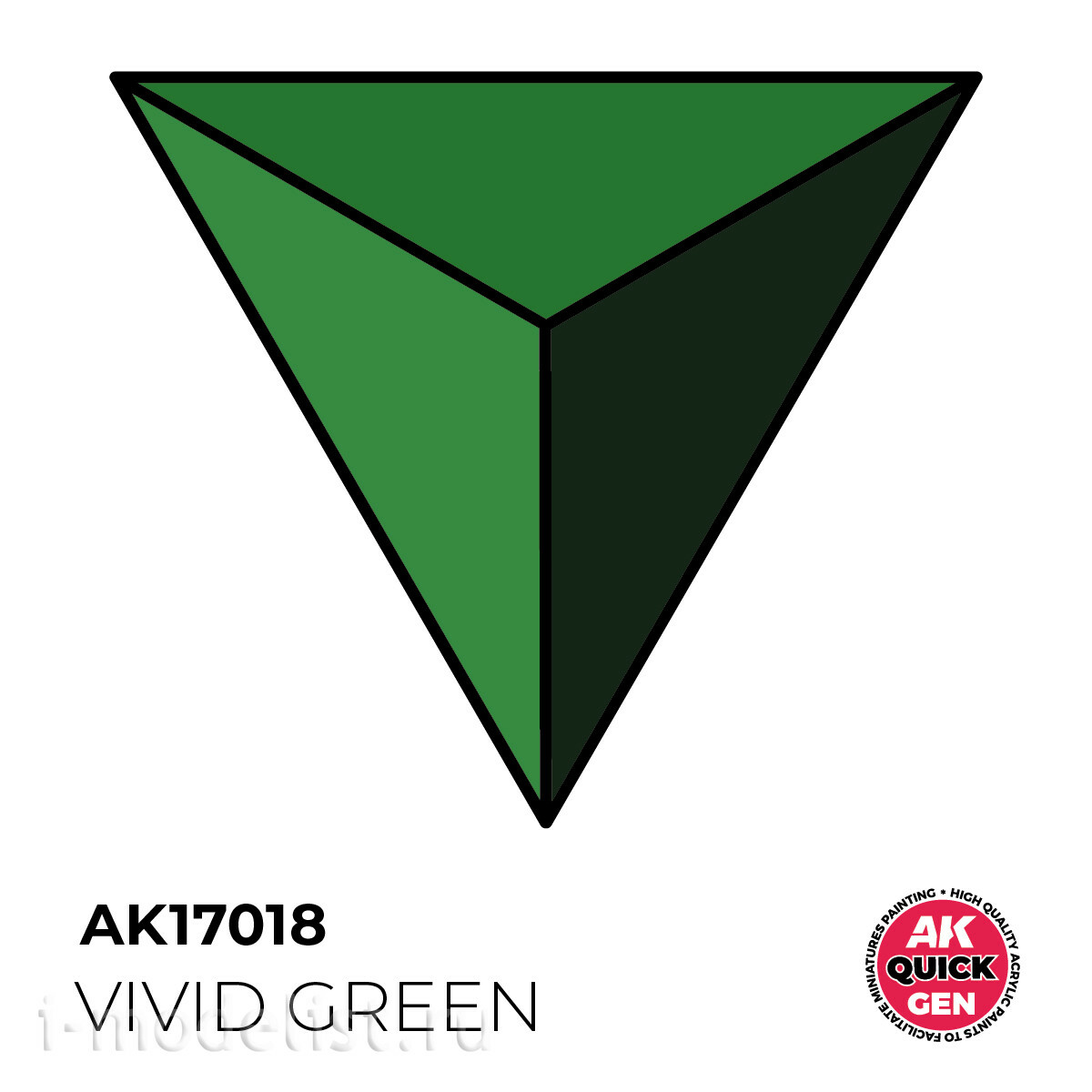 AK17018 AK Interactive Краска акриловая QUICK GEN - Ярко-зелёный / VIVID GREEN