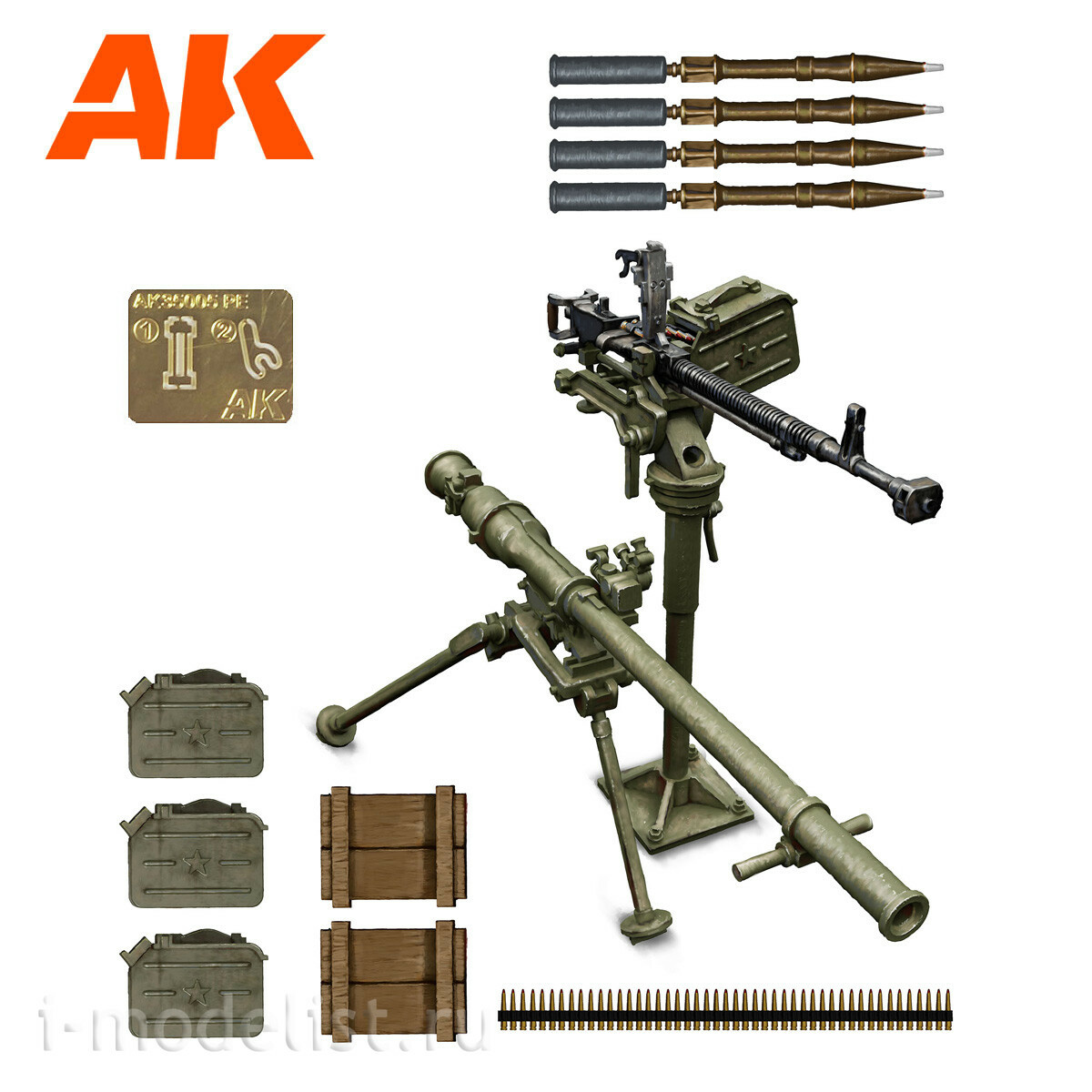 AK35005 AK Interactive 1/35 Оружие поддержки пехfromы ДШКМ и САУ-9