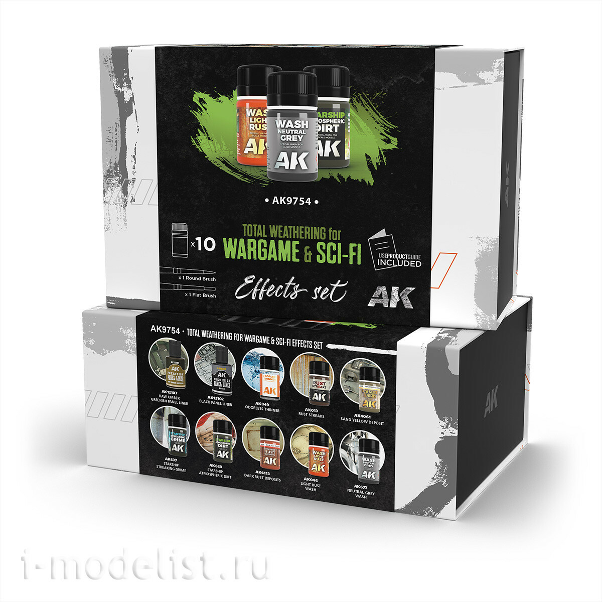 AK9754 AK Interactive Набор для создания эффектов везеринга для Wargame и Sci-Fi моделей / Total Weathering For Wargame & Sci-fi Effects Set