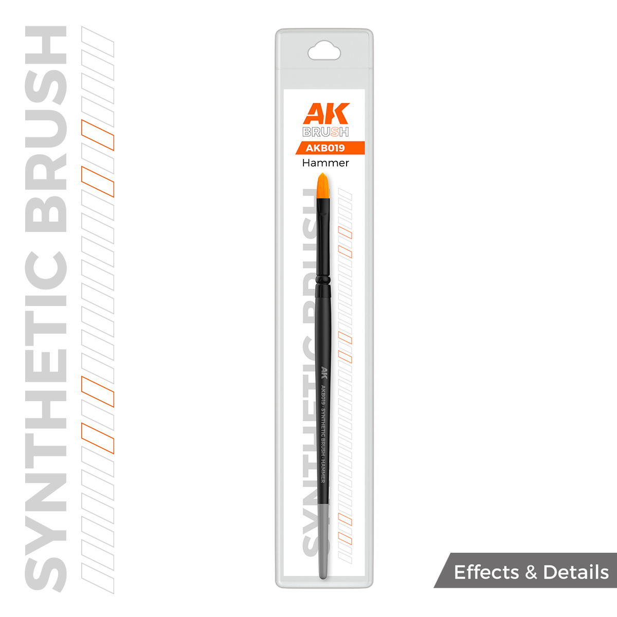 AKB019 AK Interactive Синтетическая кисть - Плоская Hammer / AK SYNTHETIC BRUSH – HAMMER