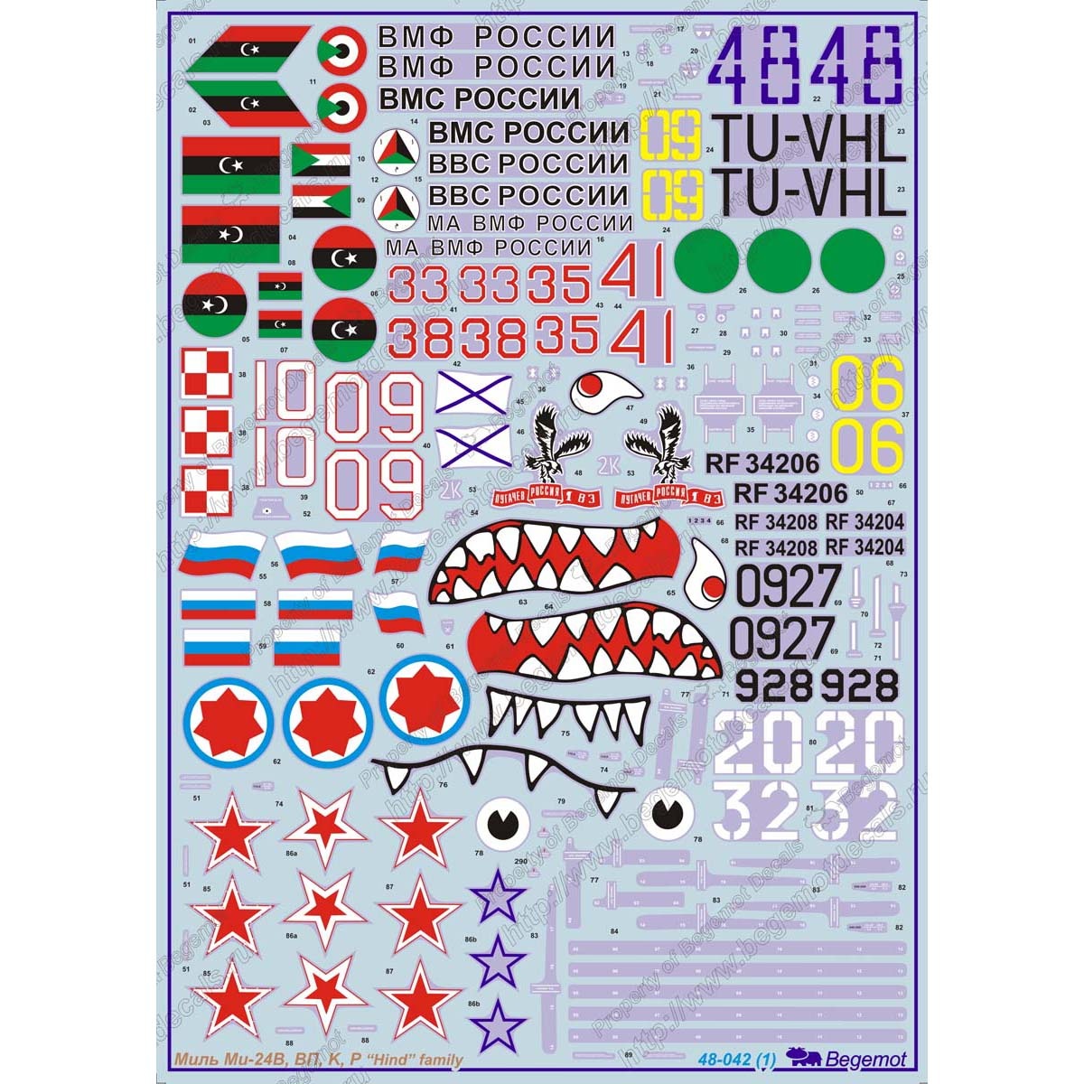 48042 Begemot 1/48 Decal Hind family