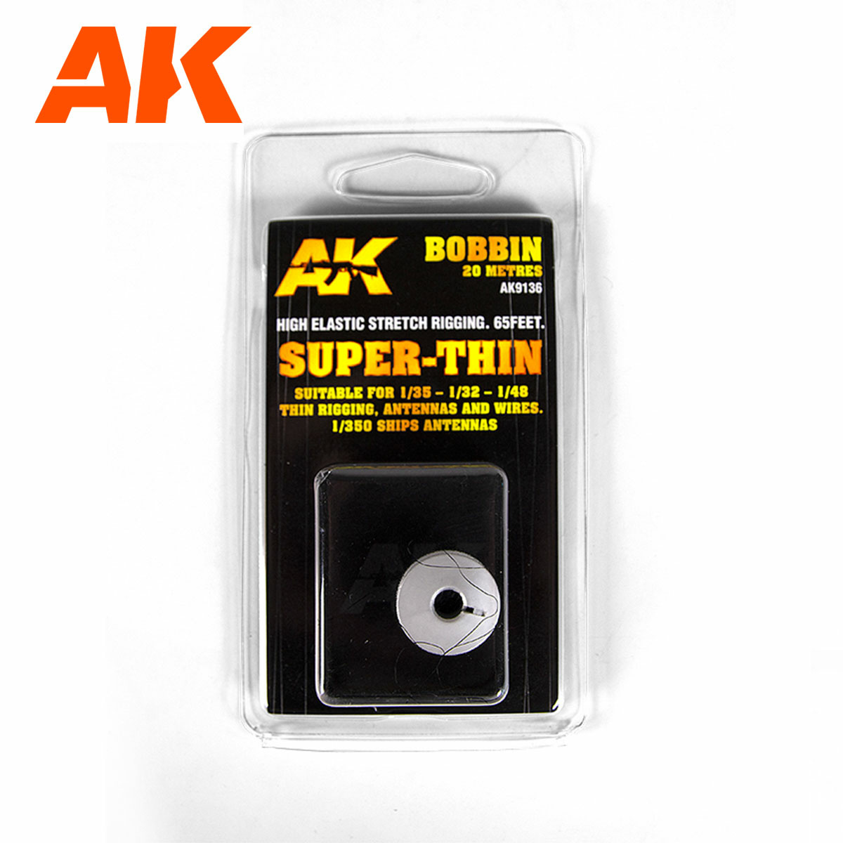 AK9136 AK Interactive Ultra-thin Elastic Rigging Coil (Suitable for scales 1:35, 1:32, 1:48, 1:350)