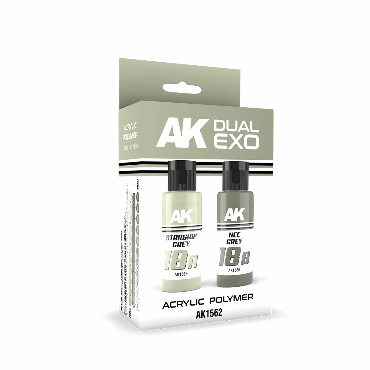 AK1562 AK Interactive Paint Set Dual Exo - 18A Zvezdaship Grey & 18B NCC Grey