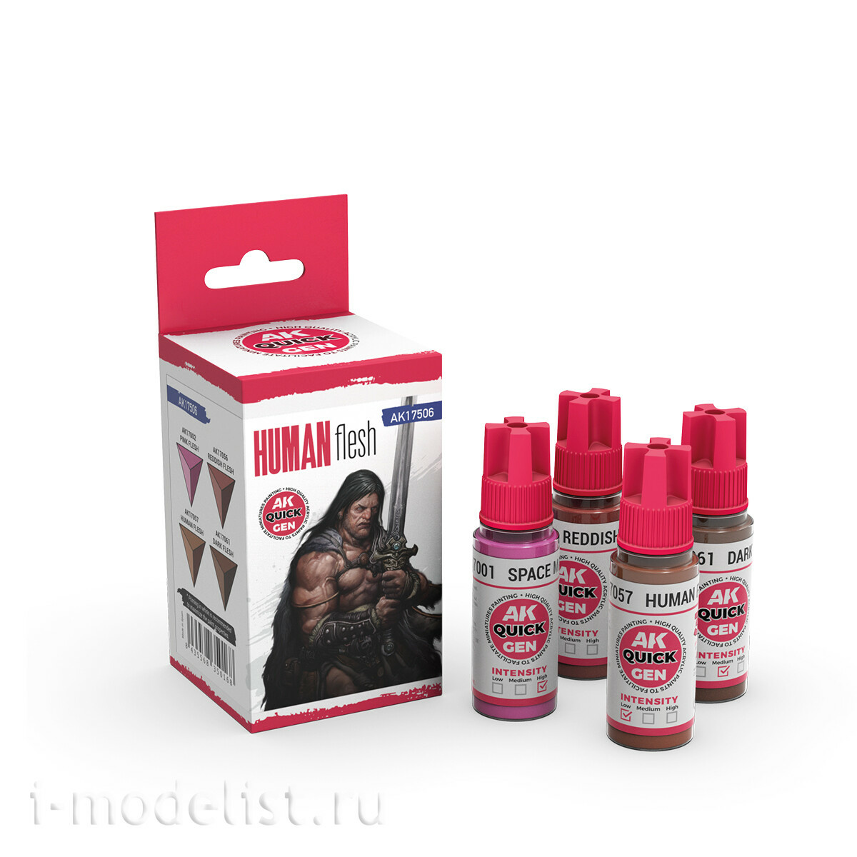AK17506 AK Interactive Набор красок QUICK GEN - Человеческая плfromь / HUMAN FLESH – QUICK GEN SET