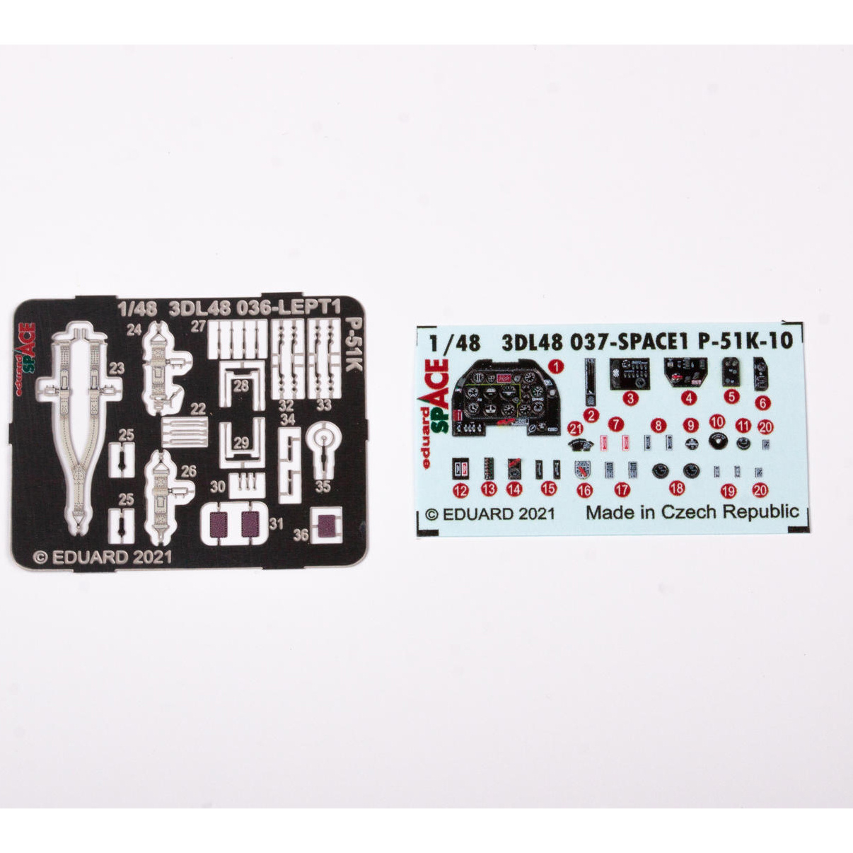 3DL48037 Eduard 1/48 3D Decal for P-51K-10 SPACE