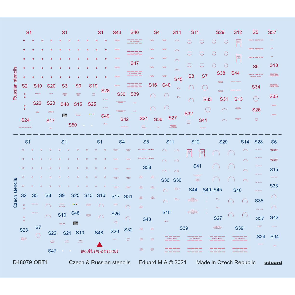 D48079 Eduard 1/48 Decal for MiGG-15, Czech and Russian stencils