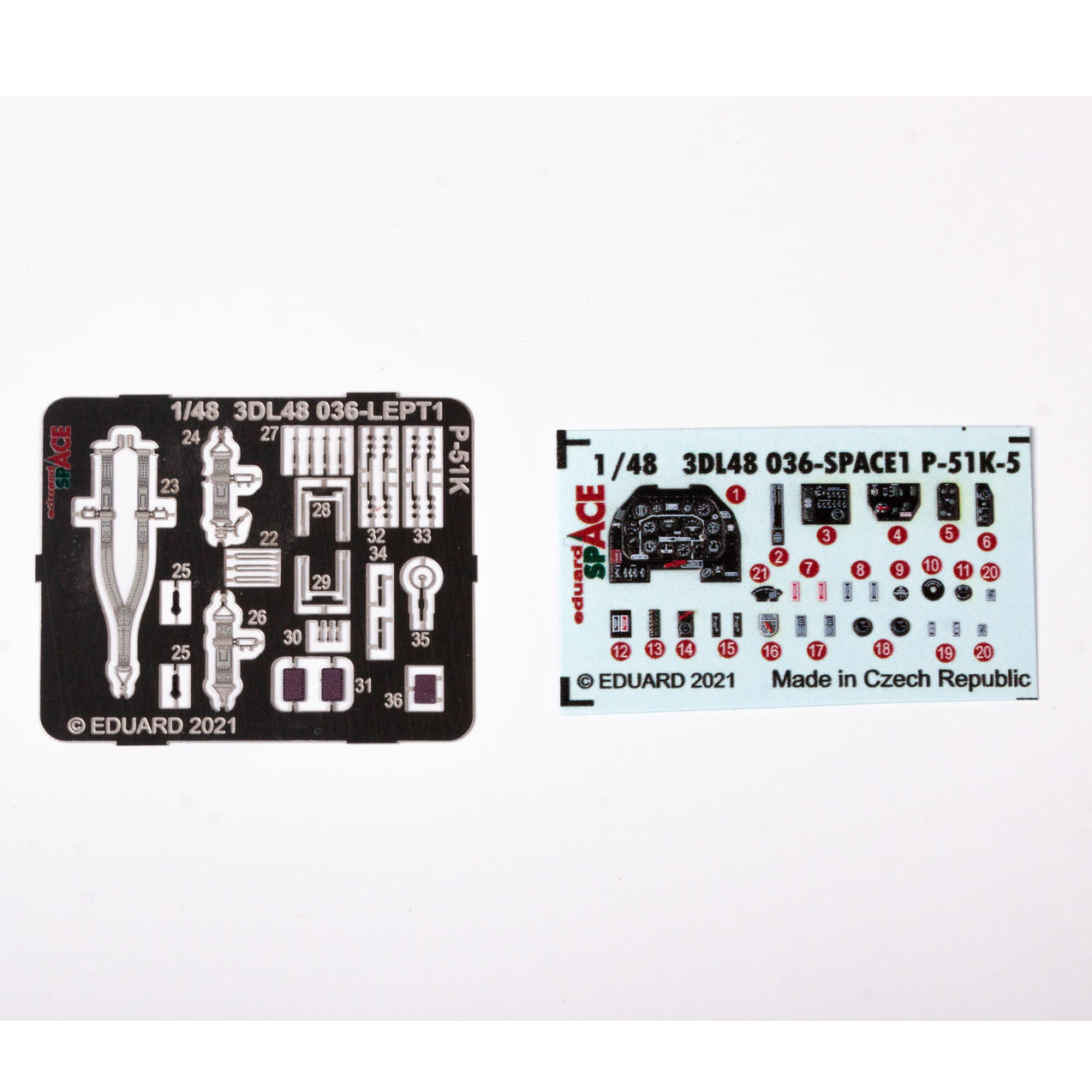3DL48036 Eduard 1/48 3D Decal for P-51K-5 SPACE