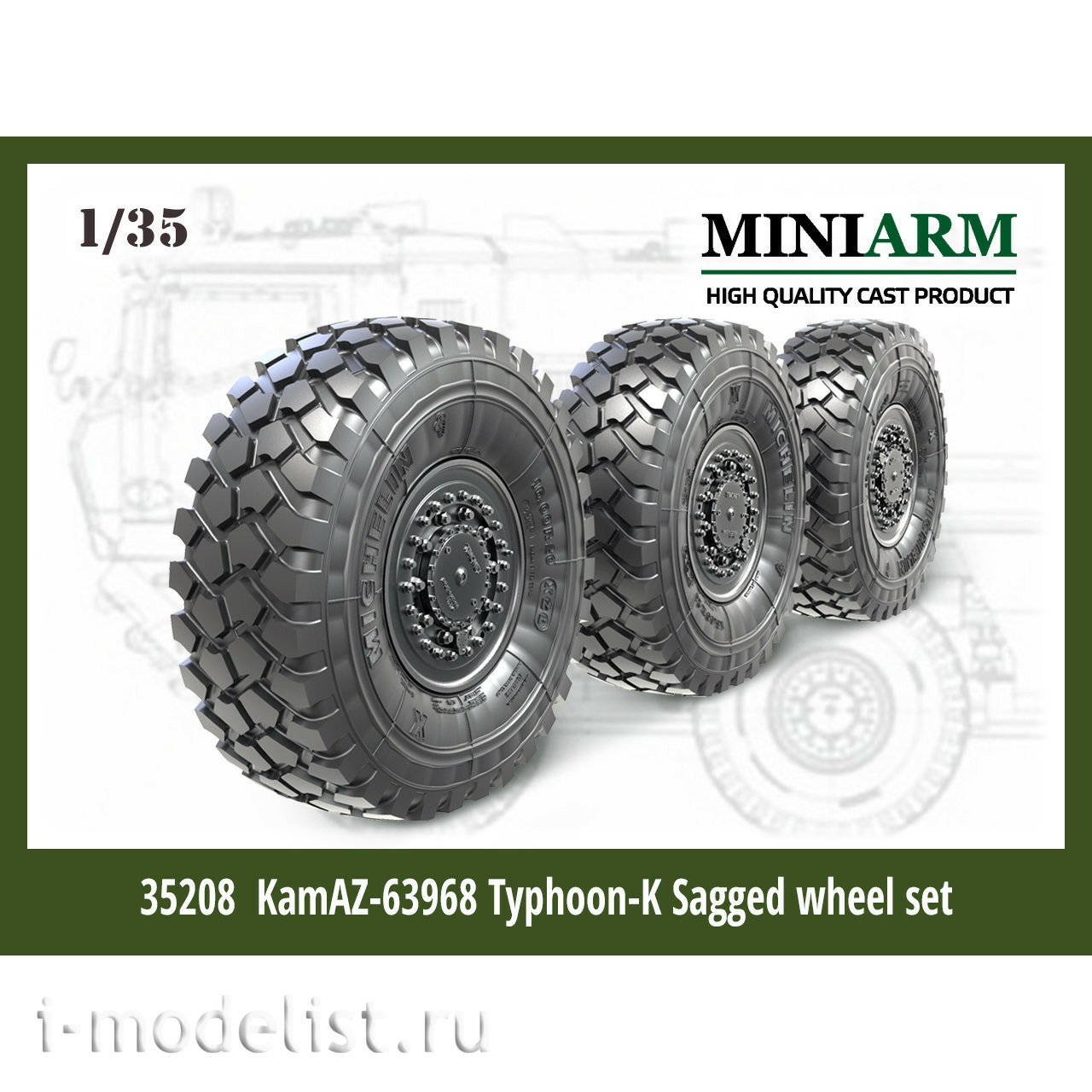 35208 KamAZ-63968 Typhoon-K set of wheels under load (6pcs)