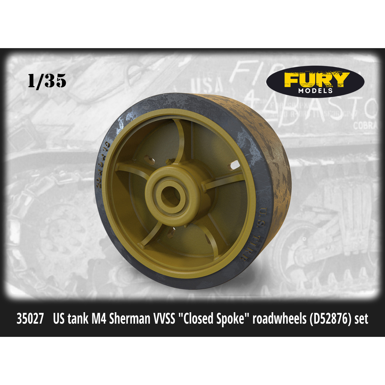 35027 Fury Models 1/35 set of add ons rollers for the American tank M4 Sherman