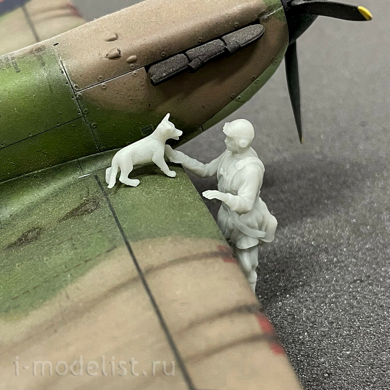 Im48014 Imodelist 1/48 Miniature of a pilot with a dog