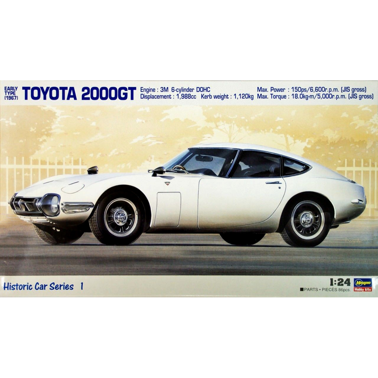 21201 Hasegawa 1/24 Toyota 2000GT Car
