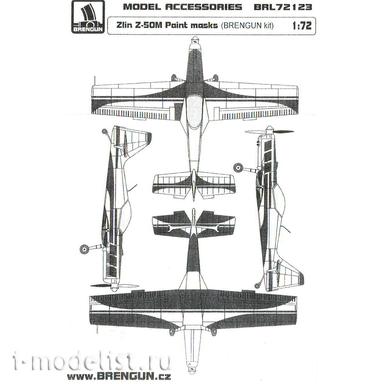 BRL72123 Brengun 1/72 Paint Mask for Z-50M