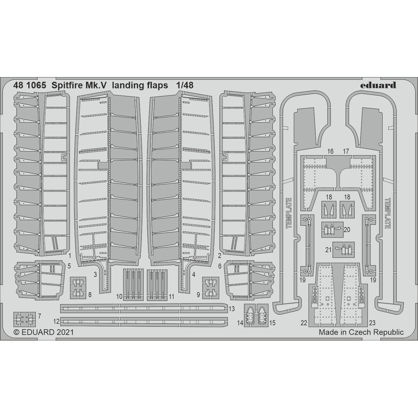 481065 Eduard 1/48 Photo Etching for Spitfire Mk. V, flaps