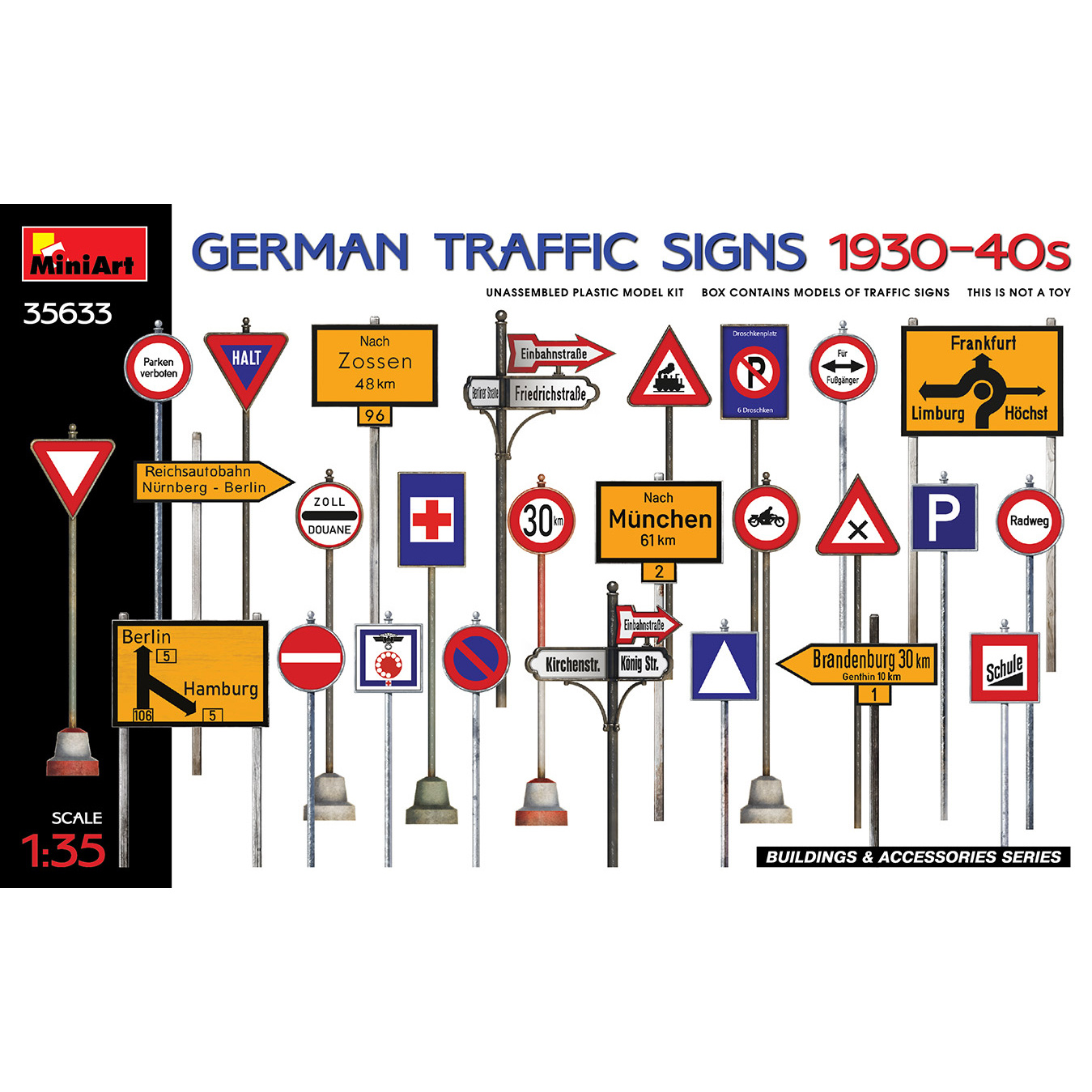 35633 MiniArt 1/35 Road signs. Germany of the 1930s-40s.
