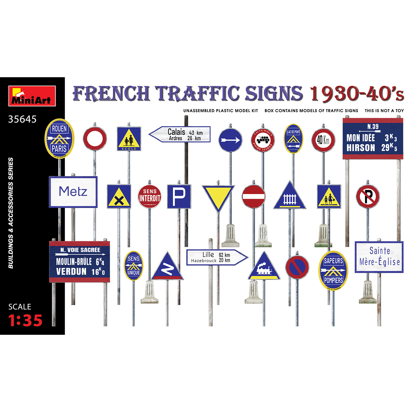 35645 MiniArt 1/35 Road signs. France of the 1930s and 40s.