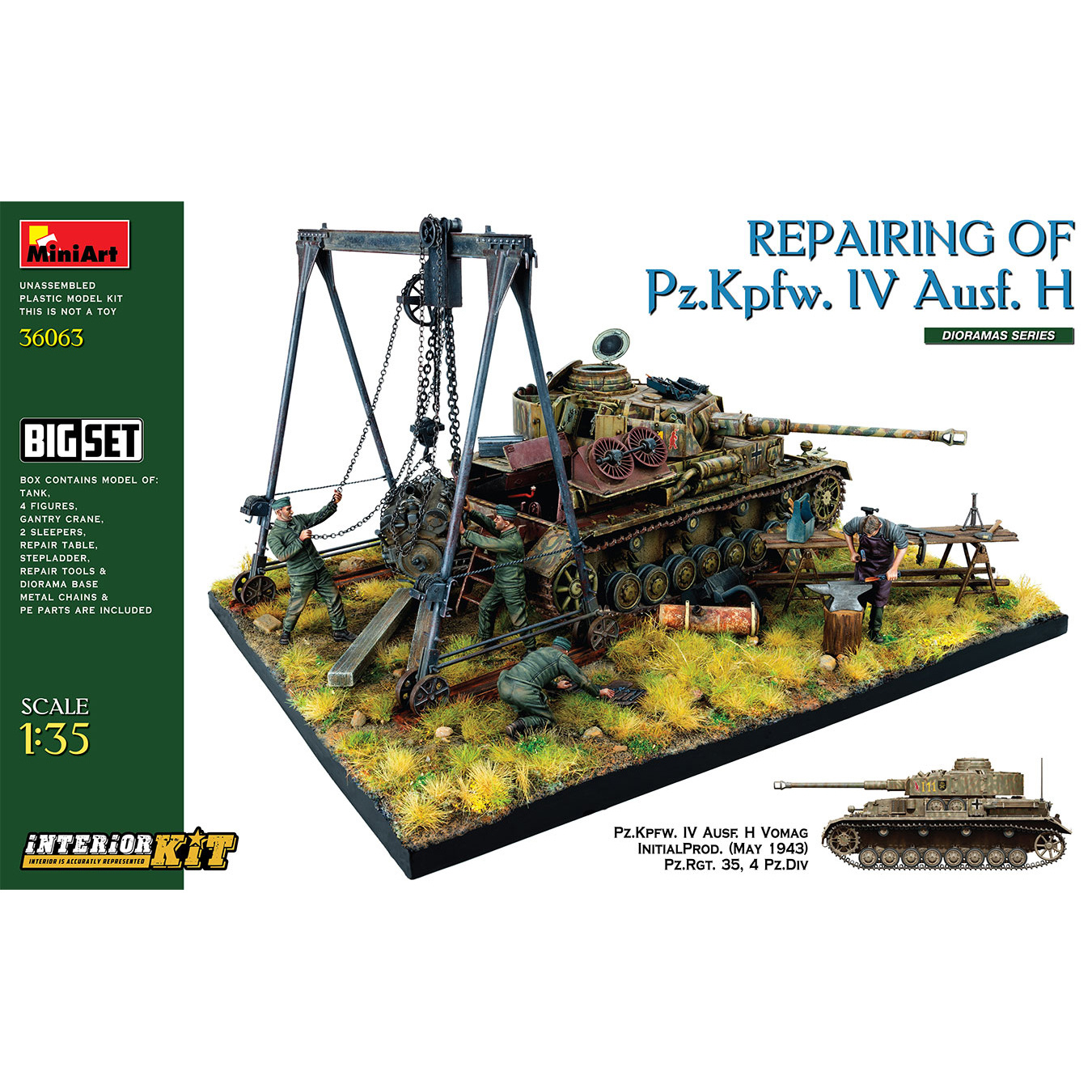 36063 MiniArt 1/35 Repair Pz.Kpfw. IV Ausf. H., large set