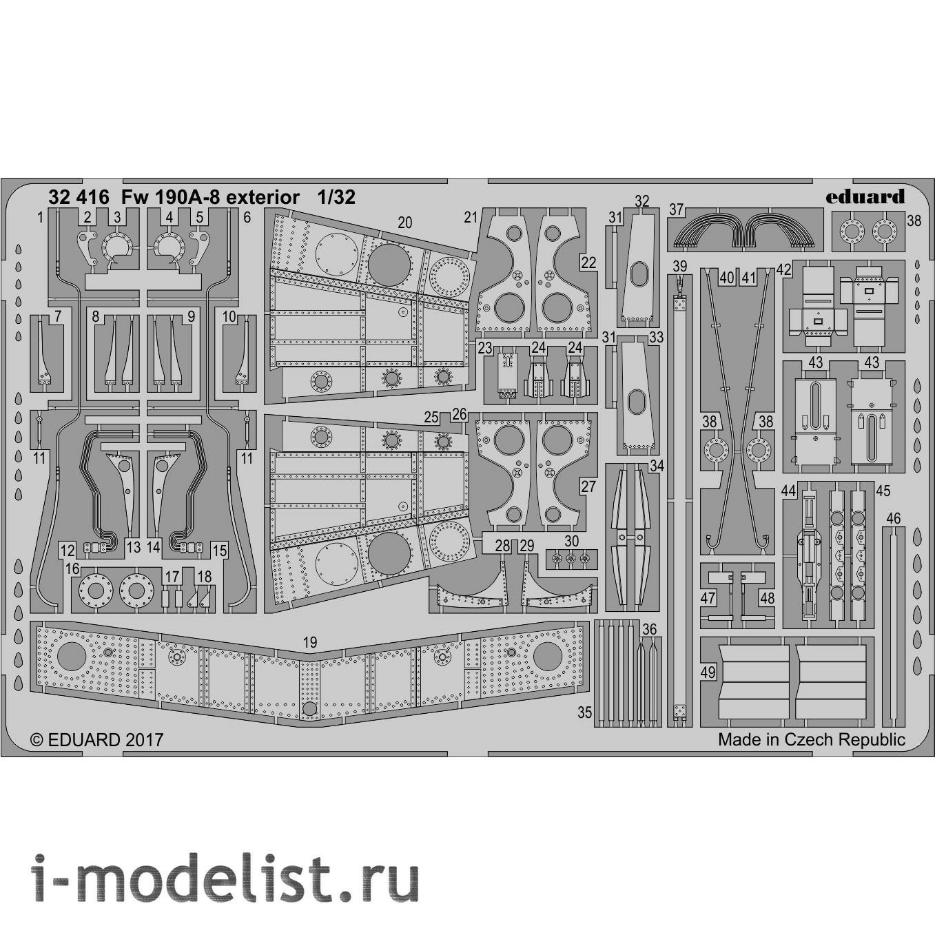 32416 Eduard 1/32 Photo Etching for Fw 190A-8 Exterior