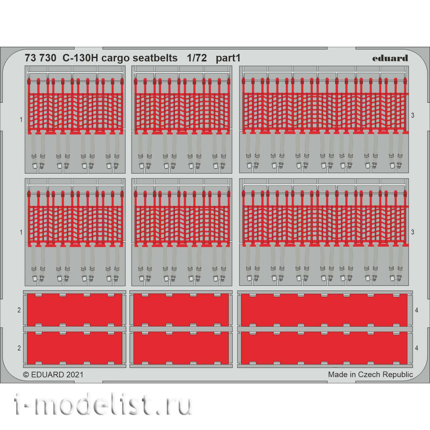 73730 Eduard 1/72 Photo Etching Kit for C-130H Cargo Bay Belts