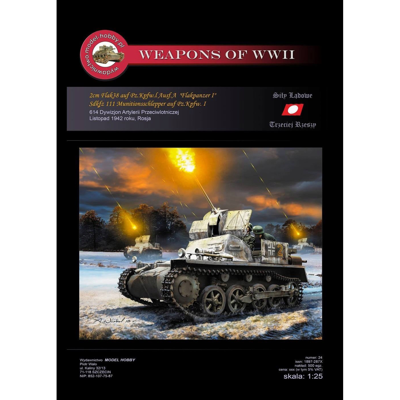 024 ModelHobby 1/25 Paper model 2cm Flak 38 auf PzKpfw I Ausf.A Flakpanzer