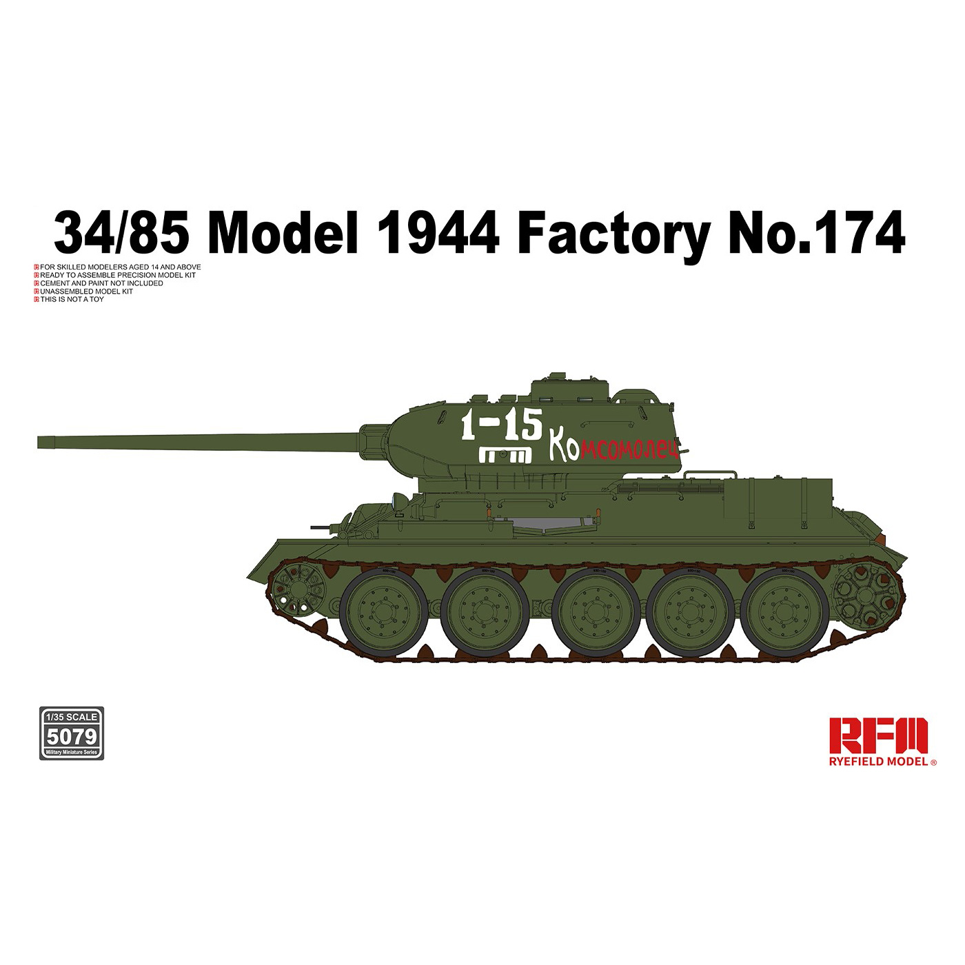 RM-5079 Rye Field Model 1/35 Tank type 34/85, model 1944, Factory No.174