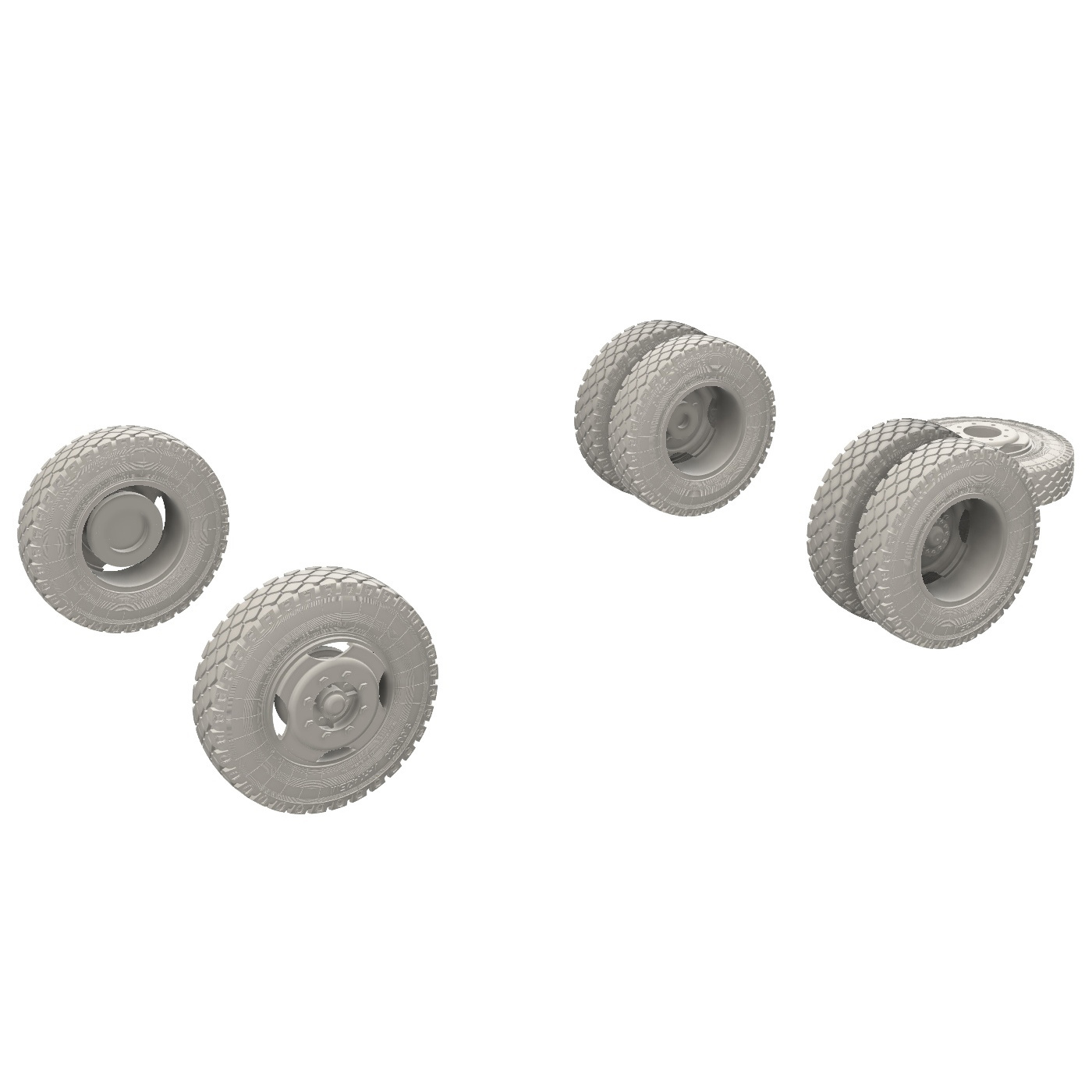 im35131 GE Models 1/35 Колёса с просадкой (7 шт.) для модели 3501AVD, фирмы AVD Models (3D-печать)