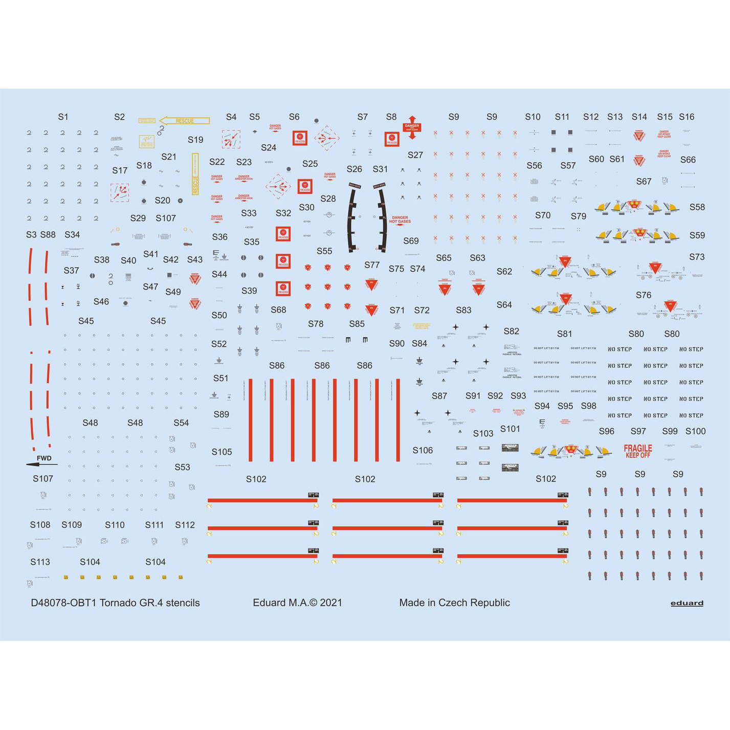 D48078 Eduard 1/48 Decal for Tornado GR. 4, set of elements