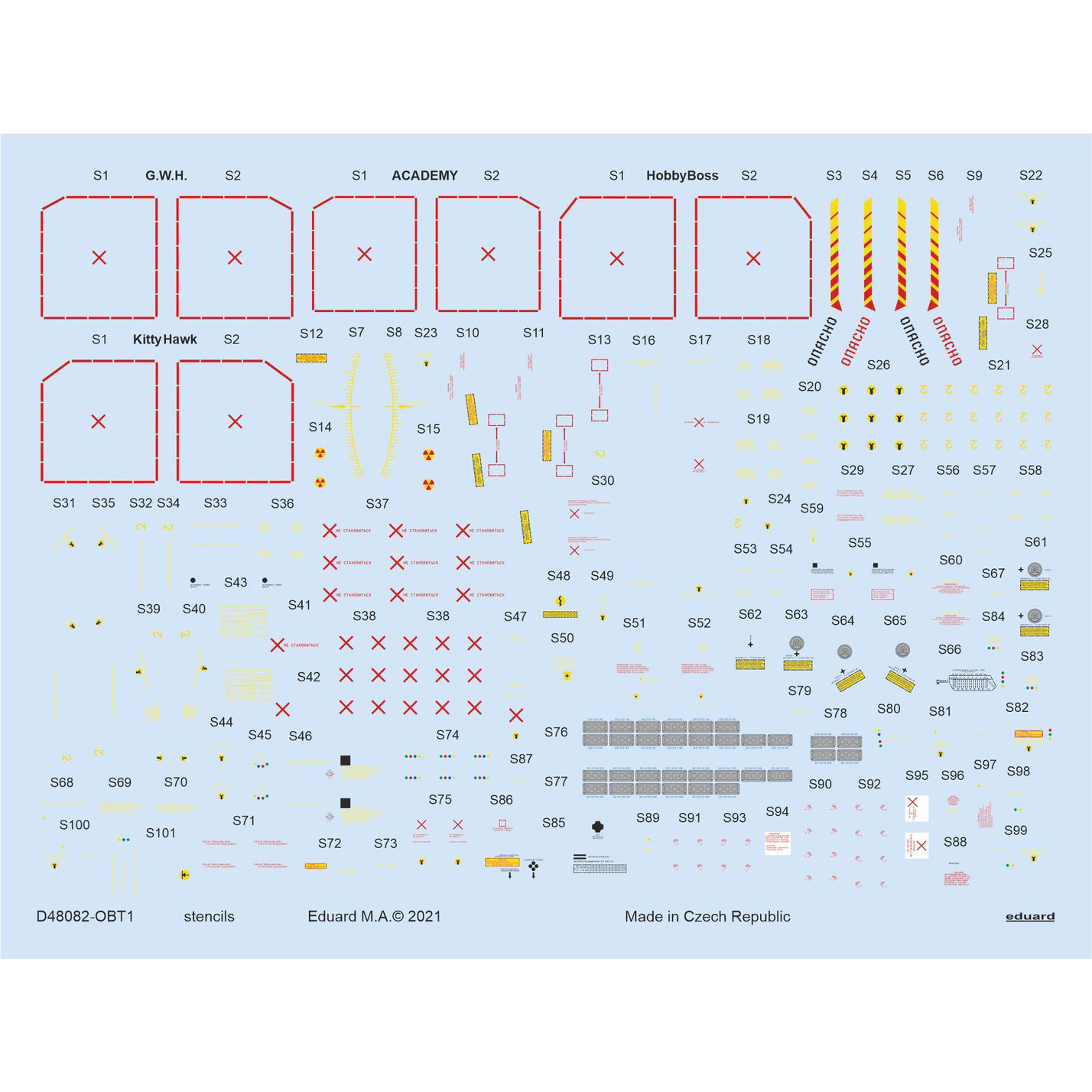D48082 Eduard 1/48 Decal for С-27, tech. inscriptions