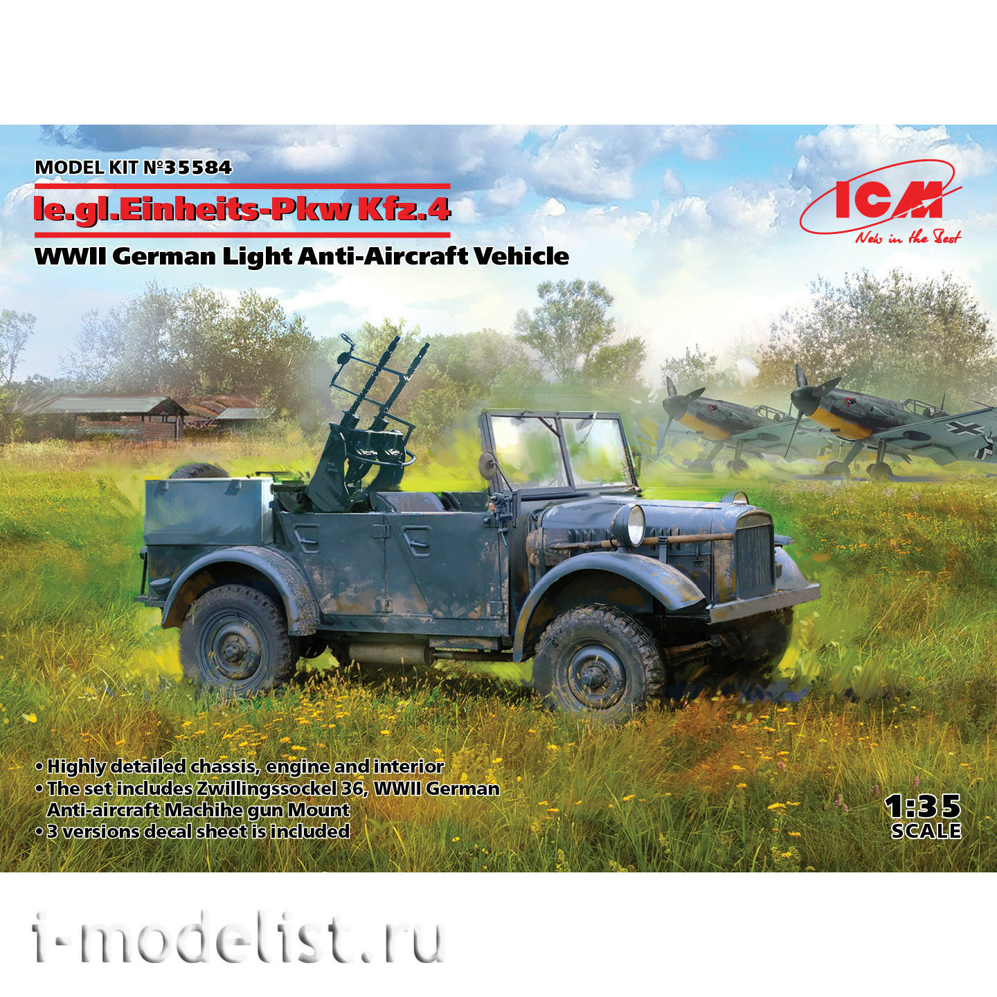 35584 ICM 1/35 le.gl.Einheitz-Pkw Kfz.4, German light anti-aircraft vehicle II MV