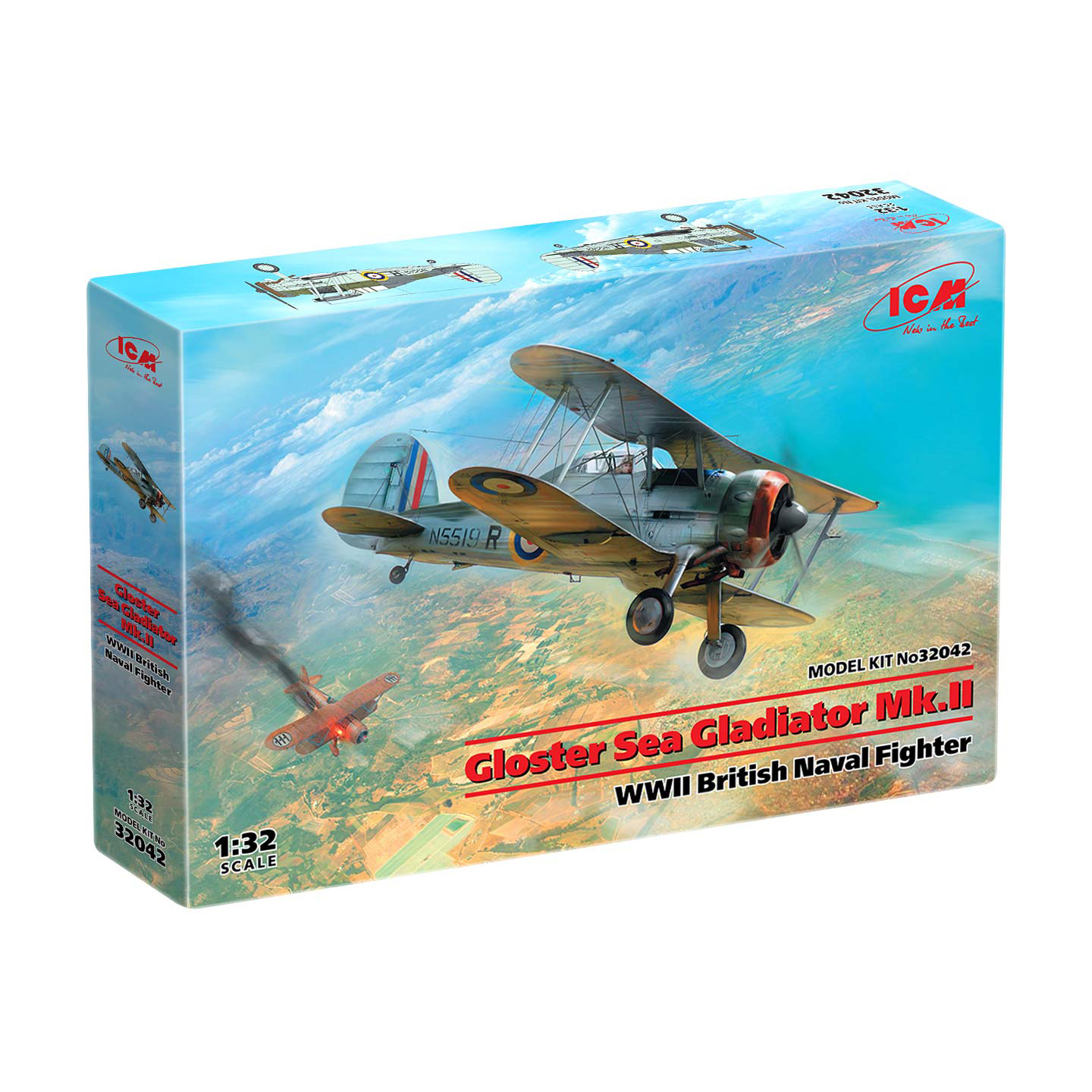 32042 ICM 1/32 Gloster Sea Gladiator Mk. II, British naval fighter