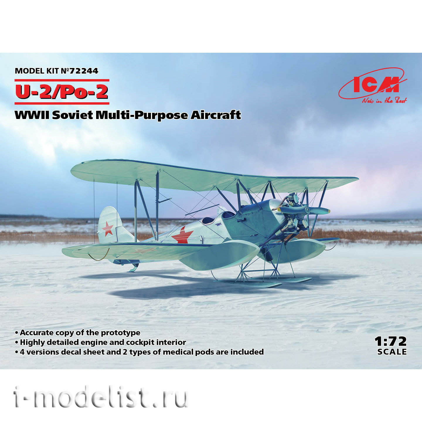 72244 ICM 1/72 U-2 / Po-2, Soviet multi-purpose aircraft II MV