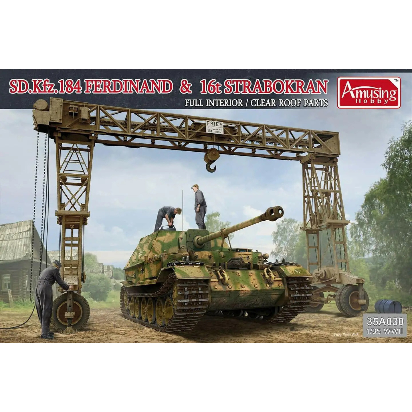 35A030 Amusing Hobby 1/35 SD.Kfz.184 Ferdinand & 16t Strabokran