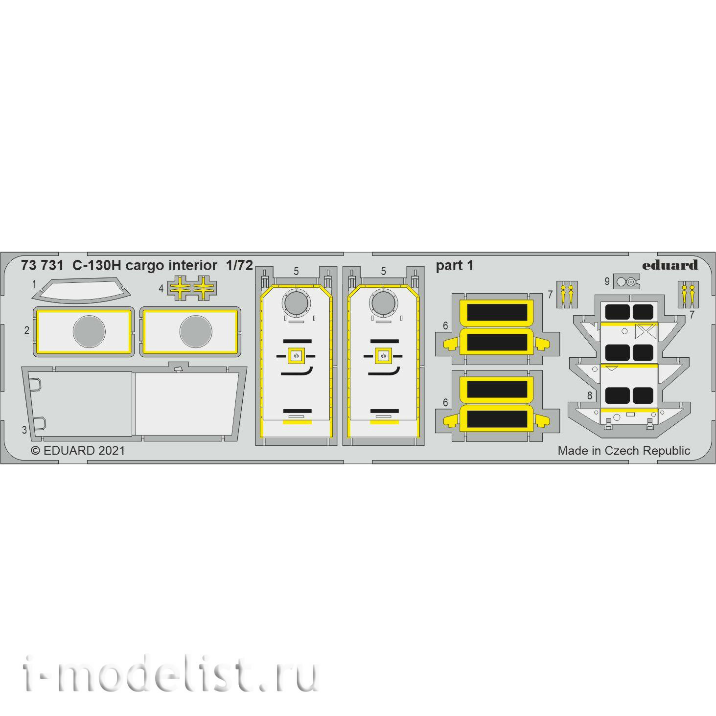 73731 Eduard 1/72 Photo Etching Kit for C-130H Cargo Bay Interior