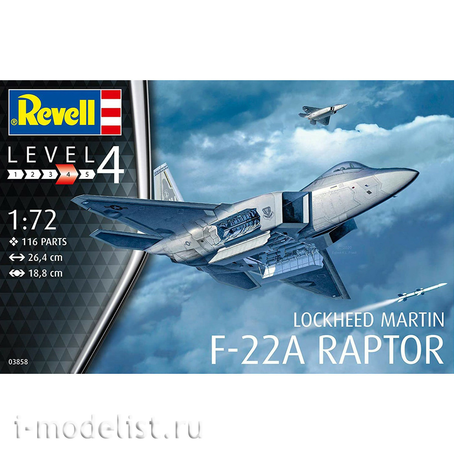 03858 Revell 1/72 Lockheed Martin F-22A Raptor Multirole Fighter