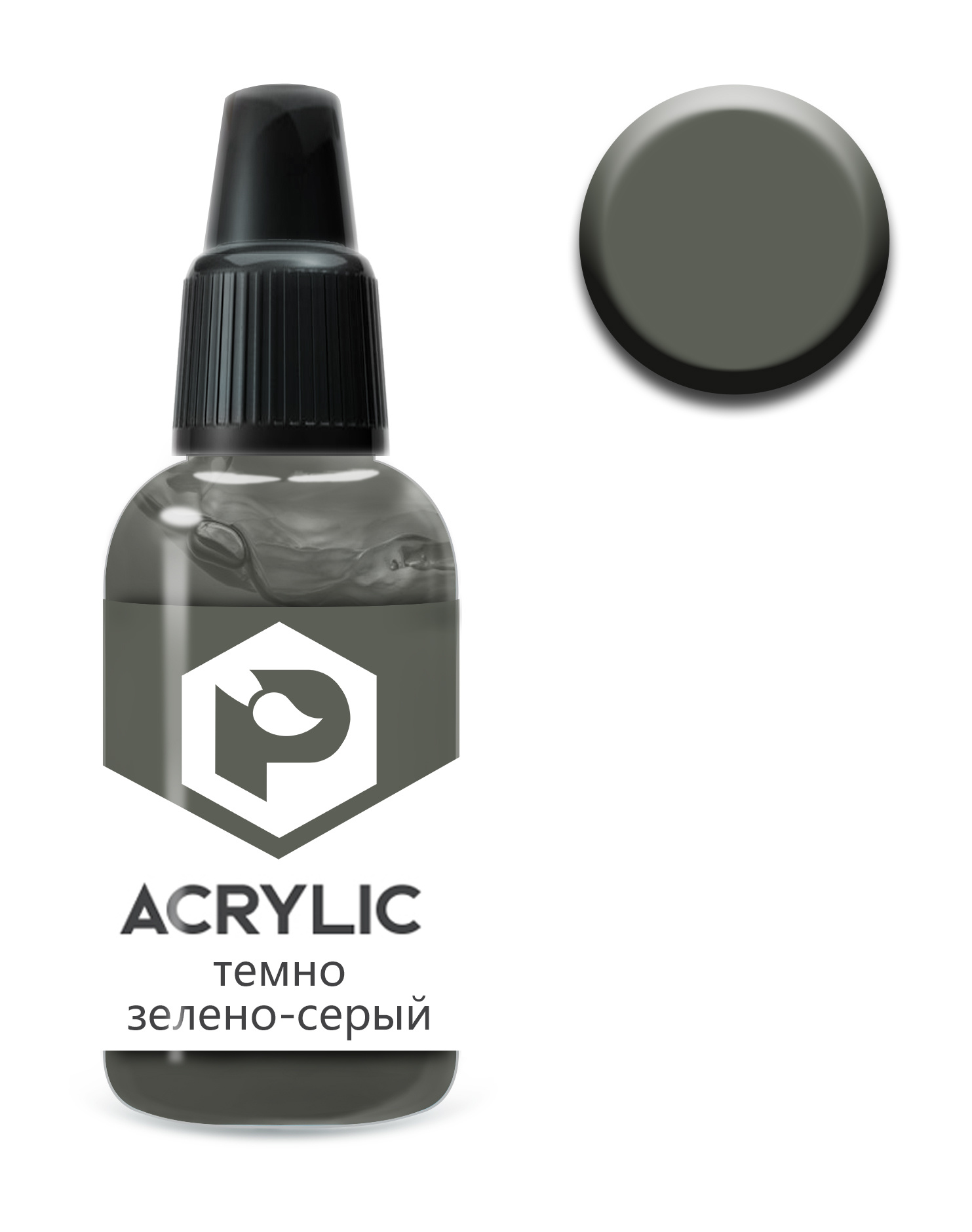 F37 Pacific88 acrylic Paint Dark green-grey (Dark green-grey) Volume: 10 ml.