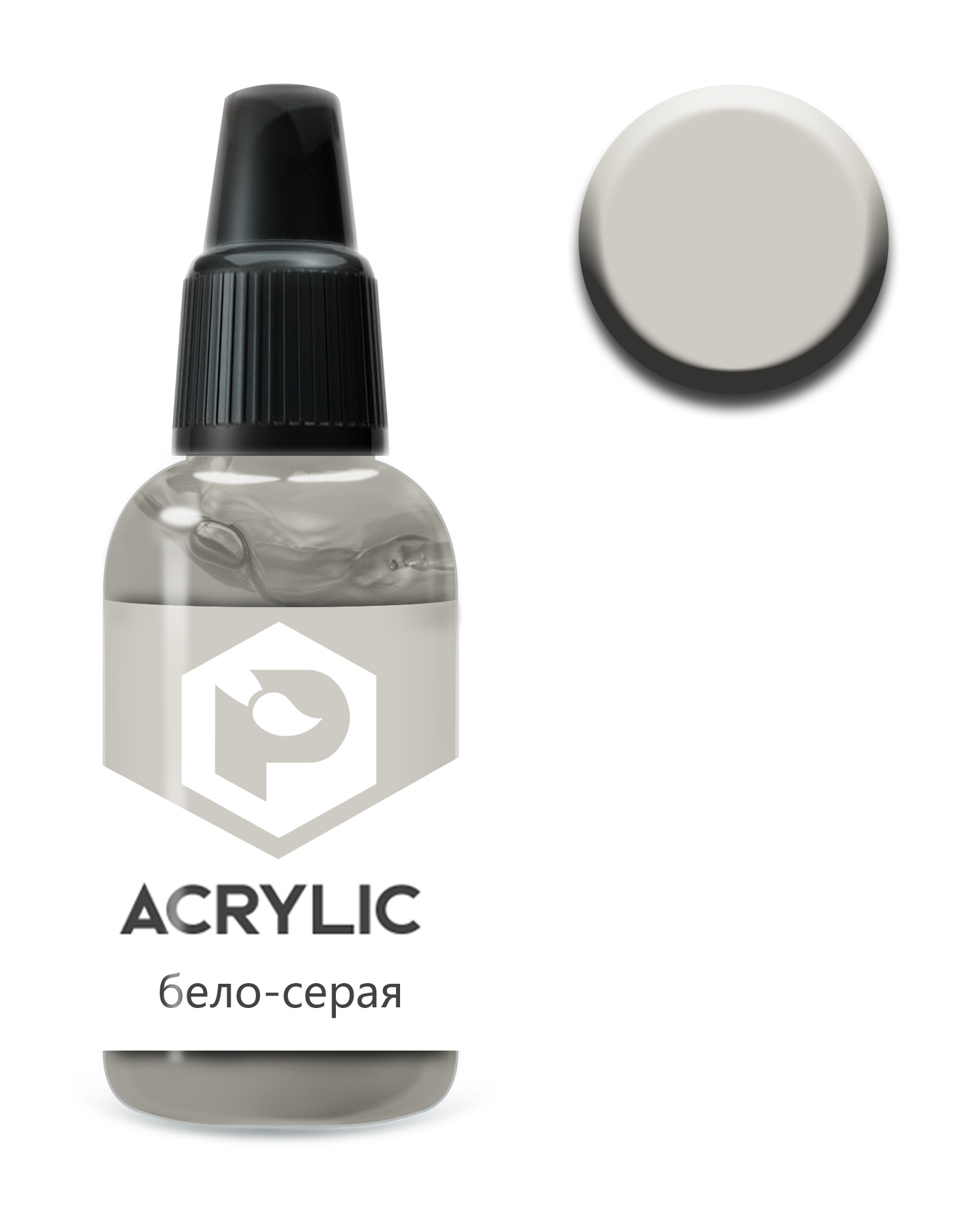 F141 Pacific88 Acrylic paint White-gray (White-gray) Volume: 10 ml.