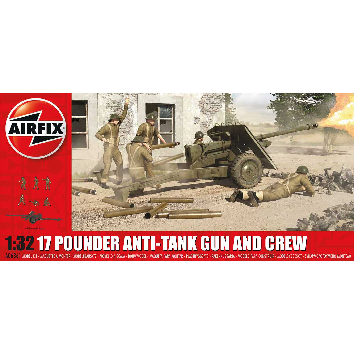 6361 Airfix 1/32 17 Pounder Anti-Tank Gun And Crew