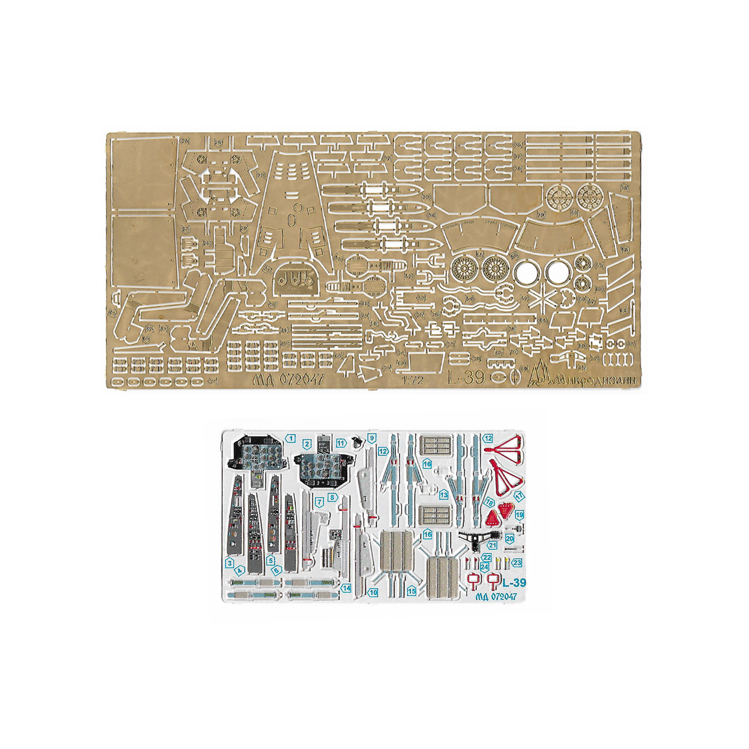072047 Microdesign 1/72 Set of color photo etching on L-39 (South Front, Modeler, Eduard)