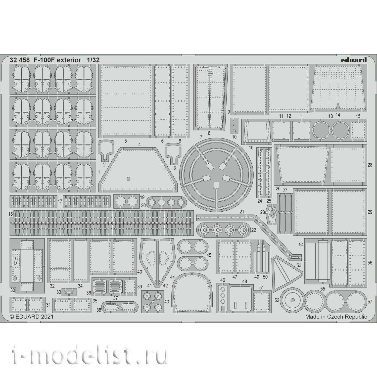 32458 1/32 Eduard photo etched parts for the F-100F exterior