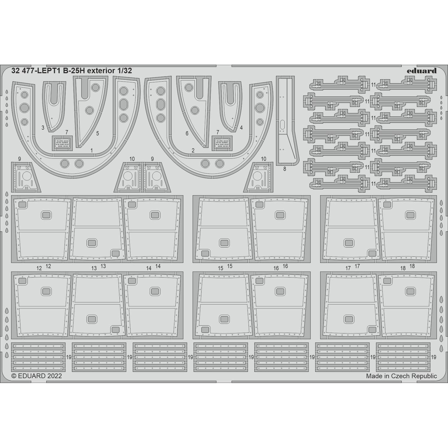 32477 Eduard 1/32 Photo Etching for B-25H Exterior