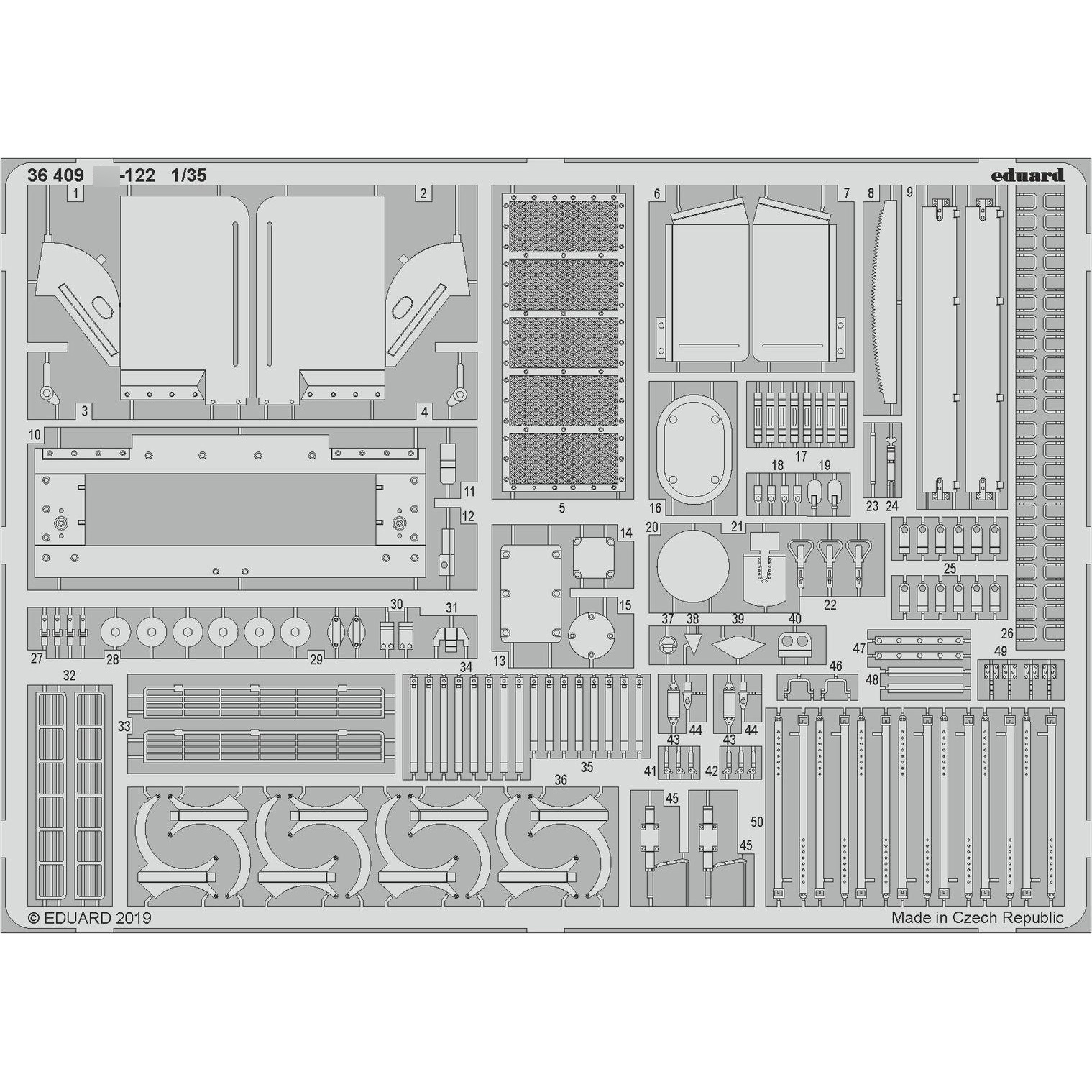 36409 Eduard photo etched parts for 1/35 su-122